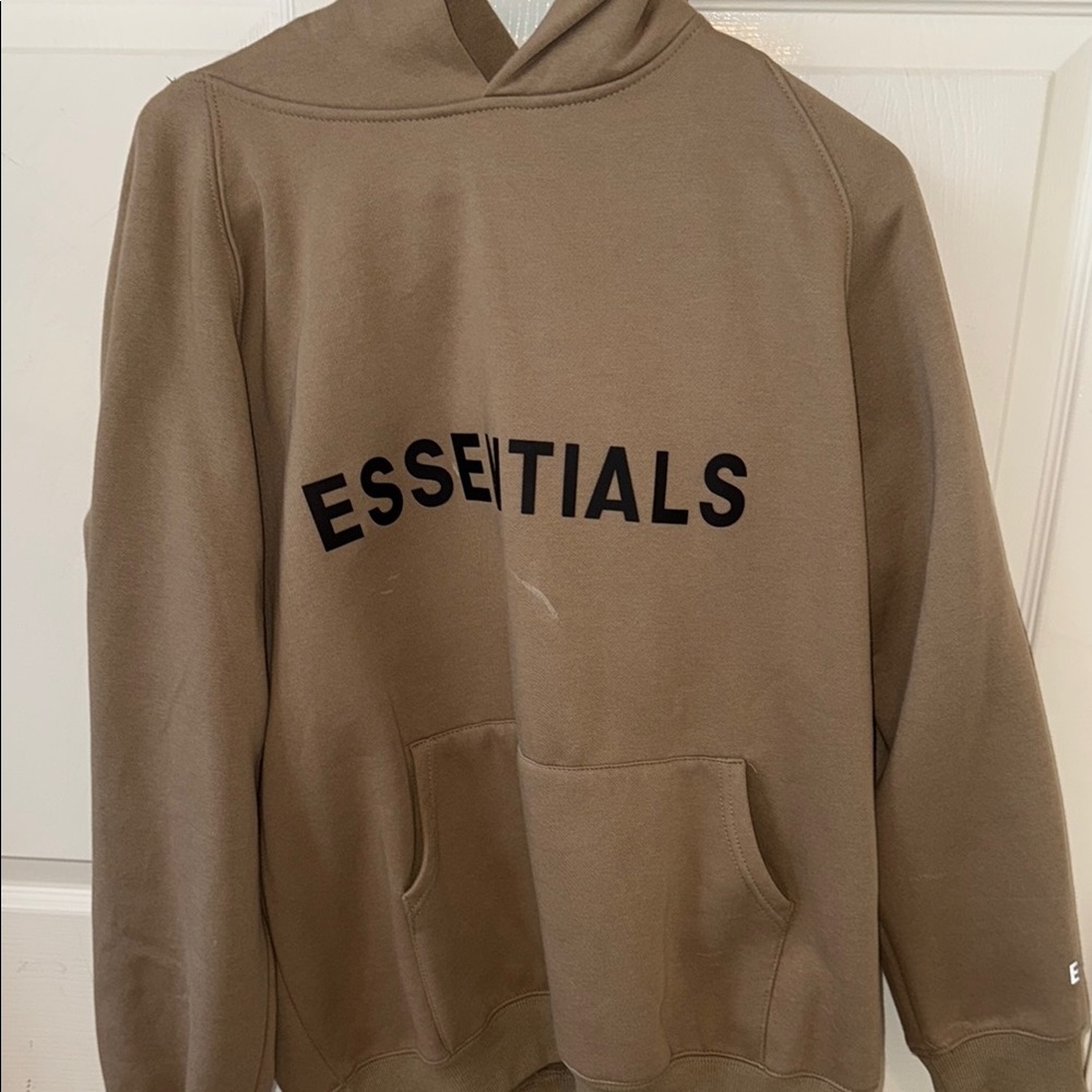 Fear of God Essentials Beige Hoodie